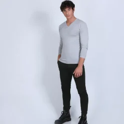 Maison Montagut Pulls>Pull Col V En Laine Merinos - Badyss