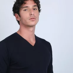 Maison Montagut Pulls>Pull Col V En Laine Merinos - Badyss