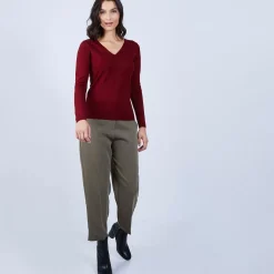 Maison Montagut Pulls>Pull Col V En Laine Merinos - Bahia