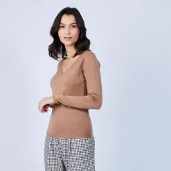Maison Montagut Pulls>Pull Col V En Laine Merinos - Bahia