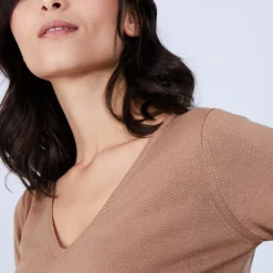 Maison Montagut Pulls>Pull Col V En Laine Merinos - Bahia