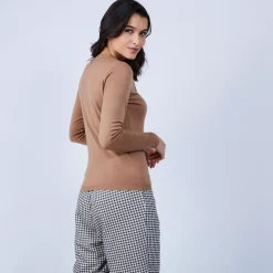 Maison Montagut Pulls>Pull Col V En Laine Merinos - Bahia