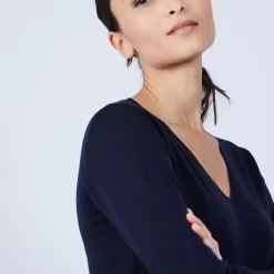 Maison Montagut Pulls>Pull Col V En Laine Merinos - Bahia