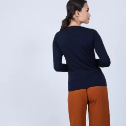 Maison Montagut Pulls>Pull Col V En Laine Merinos - Bahia
