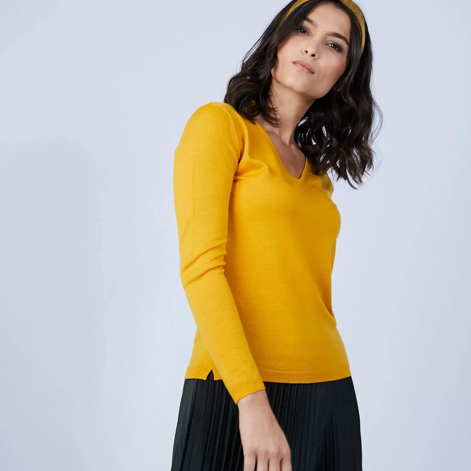 Maison Montagut Pulls>Pull Col V En Laine Merinos - Barbara