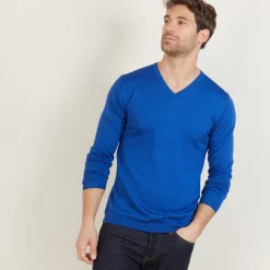 Maison Montagut Pulls>Pull Col V En Laine Merinos - Bibiane