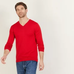 Maison Montagut Pulls>Pull Col V En Laine Merinos - Bibiane