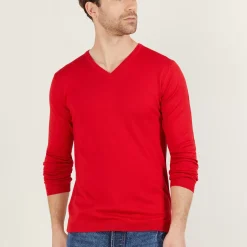 Maison Montagut Pulls>Pull Col V En Laine Merinos - Bibiane