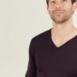 Maison Montagut Pulls>Pull Col V En Laine Merinos - Bibiane