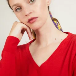 Maison Montagut Pulls>Pull Col V En Laine Merinos - Boule