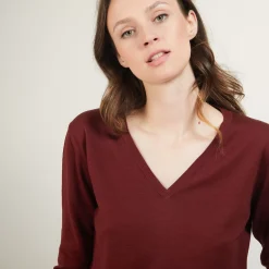 Maison Montagut Pulls>Pull Col V En Laine Merinos - Boule