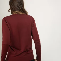 Maison Montagut Pulls>Pull Col V En Laine Merinos - Boule