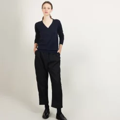 Maison Montagut Pulls>Pull Col V En Laine Merinos - Boule