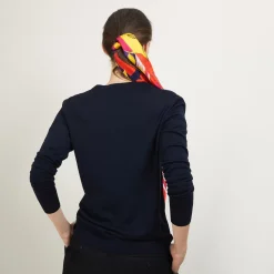 Maison Montagut Pulls>Pull Col V En Laine Merinos - Boule