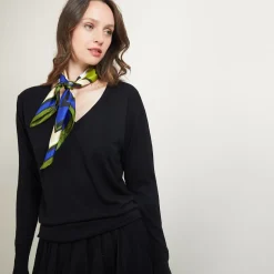 Maison Montagut Pulls>Pull Col V En Laine Merinos - Boule
