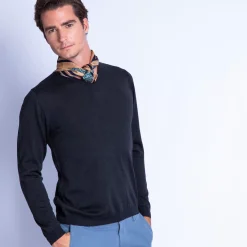 Maison Montagut Pulls>Pull Col V En Laine Merinos - Fox