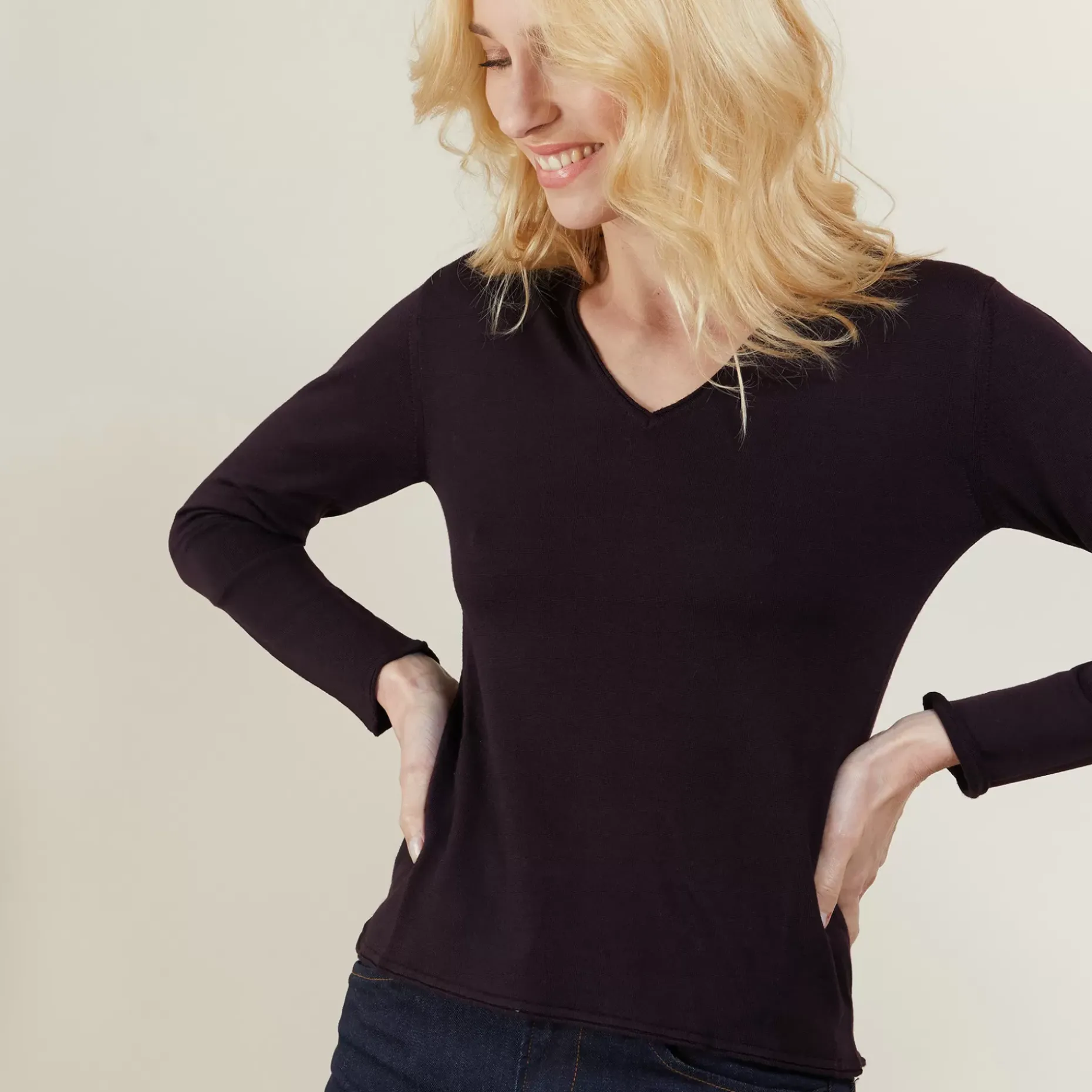 Maison Montagut Pulls>Pull Col V En Laine Merinos - Gallieni