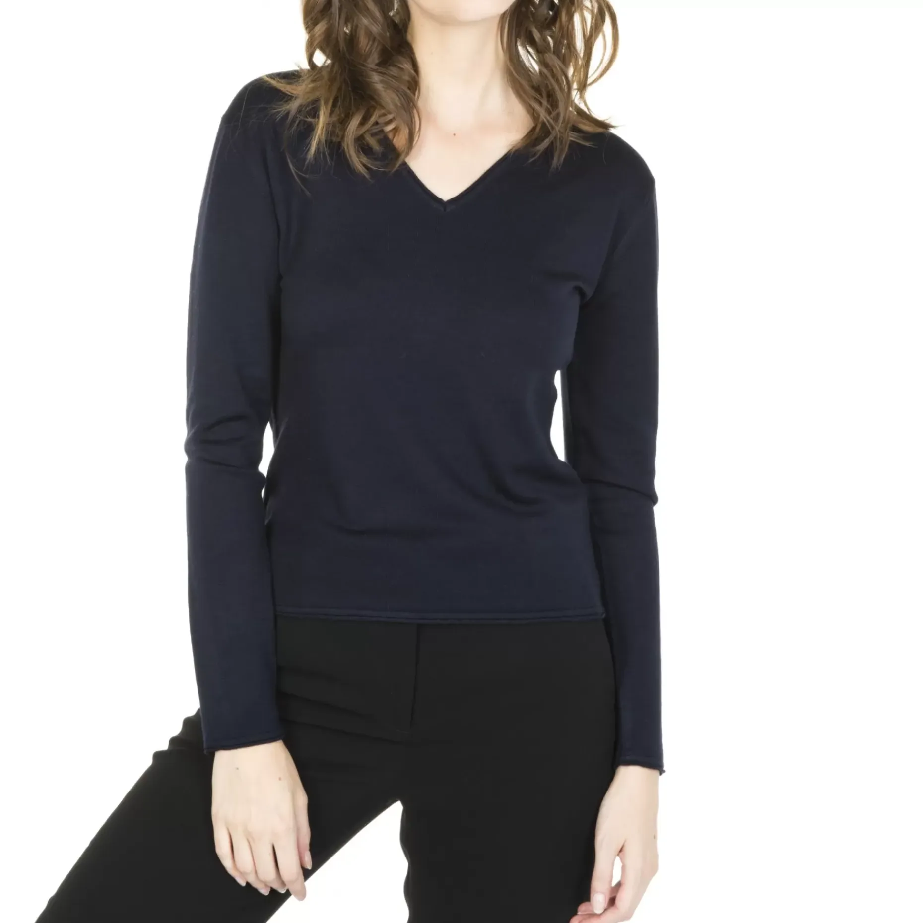 Maison Montagut Pulls>Pull Col V En Laine Merinos - Gallieni