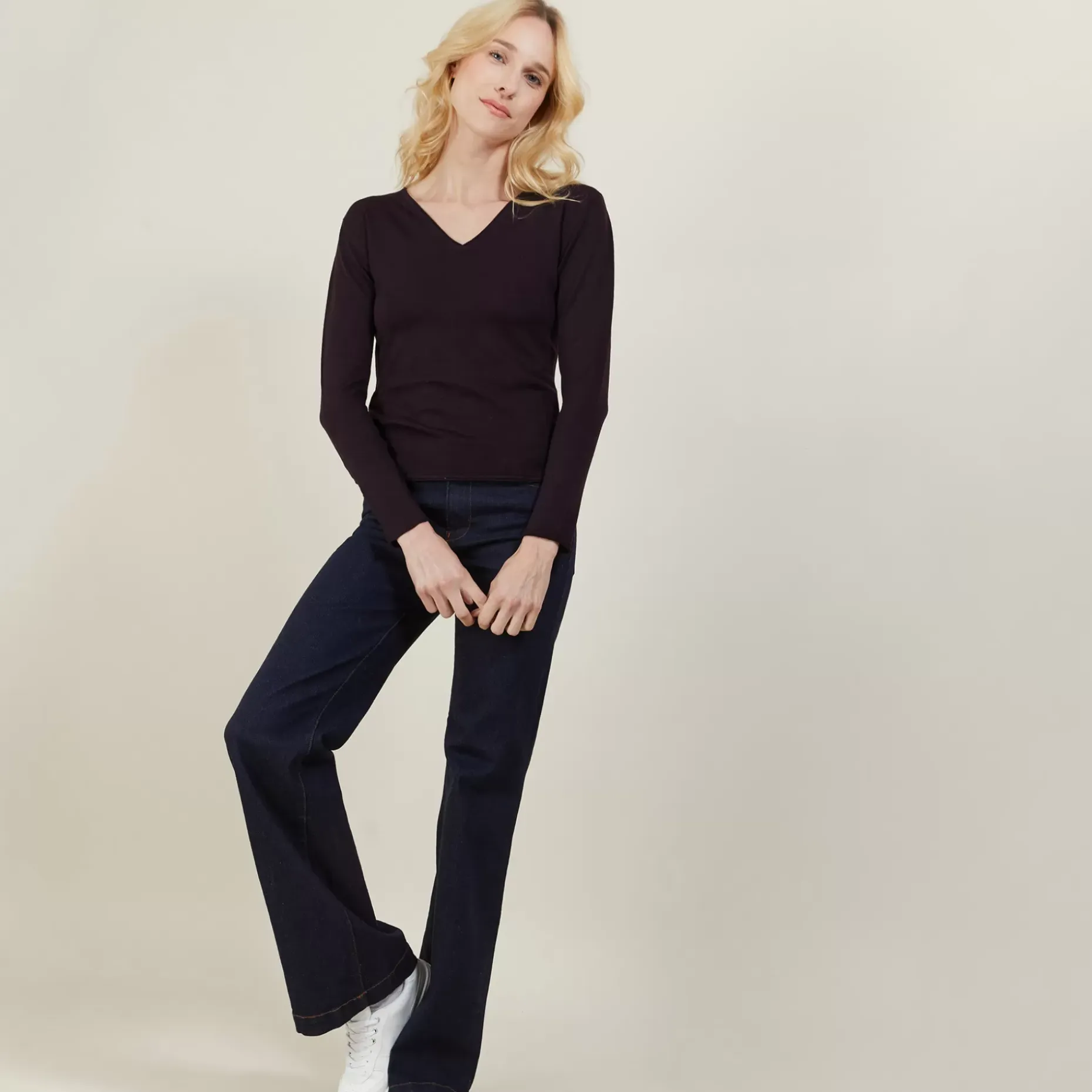 Maison Montagut Pulls>Pull Col V En Laine Merinos - Gallieni