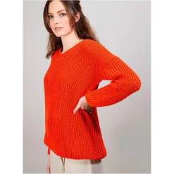 Maison Montagut Pulls>Pull Col V En Maille Cotelee - Bulle