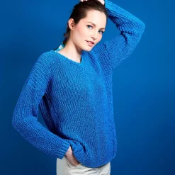Maison Montagut Pulls>Pull Col V En Maille Cotelee - Bulle