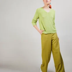 Maison Montagut Pulls>Pull Col V En Soie Coton Et Laine - Blovis