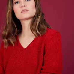Maison Montagut Pulls>Pull Col V En Soie Coton Et Laine - Blovis