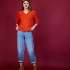 Maison Montagut Pulls>Pull Col V En Soie Coton Et Laine - Blovis