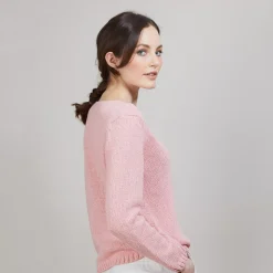 Maison Montagut Pulls>Pull Col V En Soie Coton Et Laine - Blovis