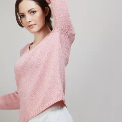 Maison Montagut Pulls>Pull Col V En Soie Coton Et Laine - Blovis