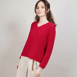 Maison Montagut Pulls>Pull Col V En Soie Coton Et Laine - Blovis