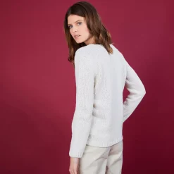 Maison Montagut Pulls>Pull Col V En Soie Coton Et Laine - Blovis