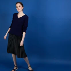 Maison Montagut Pulls>Pull Col V En Soie Coton Et Laine - Blovis