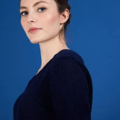 Maison Montagut Pulls>Pull Col V En Soie Coton Et Laine - Blovis