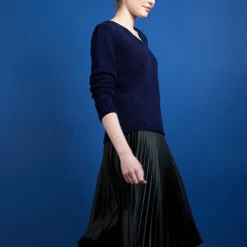Maison Montagut Pulls>Pull Col V En Soie Coton Et Laine - Blovis