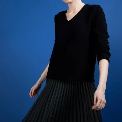 Maison Montagut Pulls>Pull Col V En Soie Coton Et Laine - Blovis
