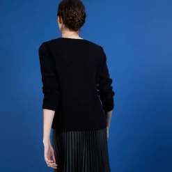Maison Montagut Pulls>Pull Col V En Soie Coton Et Laine - Blovis