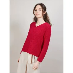 Maison Montagut Pulls>Pull Col V En Soie Coton Et Laine - Blovis
