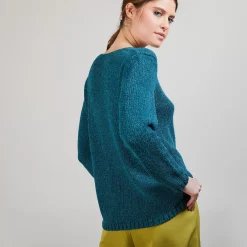 Maison Montagut Pulls>Pull Col V En Soie Coton Et Laine - Blovis