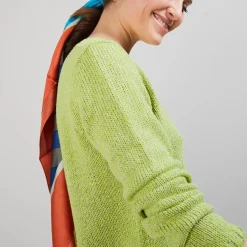 Maison Montagut Pulls>Pull Col V En Soie Coton Et Laine - Blovis