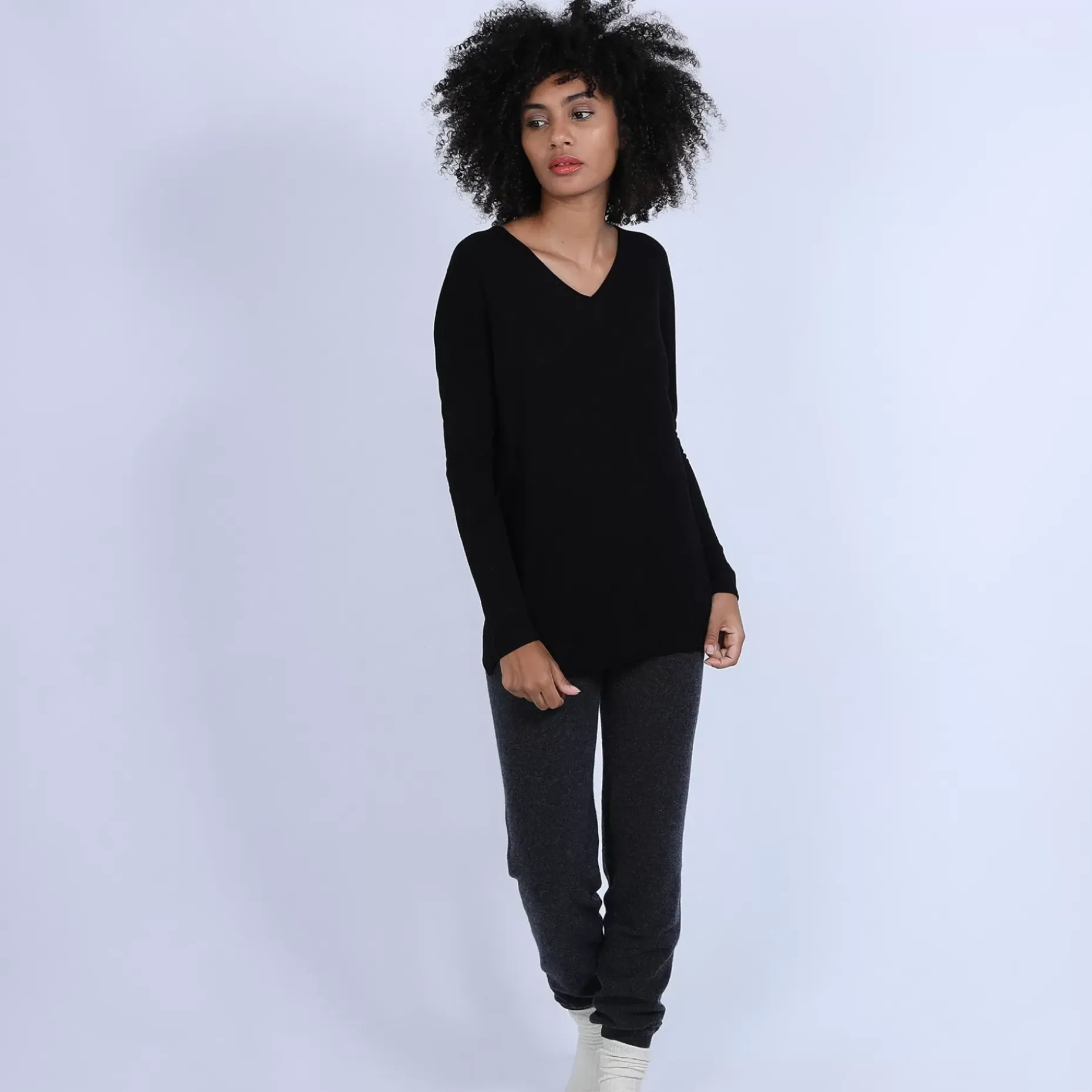 Maison Montagut Pulls>Pull Col V Oversize En Bambou Cachemire - Ornella