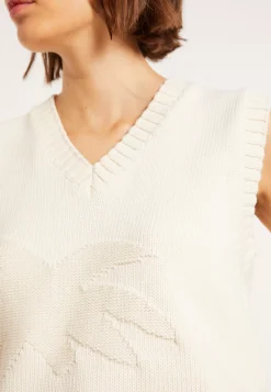 Maison Montagut Pulls>Pull Col V Sans Manches En Coton - Manon