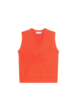 Maison Montagut Pulls>Pull Col V Sans Manches En Coton - Manon