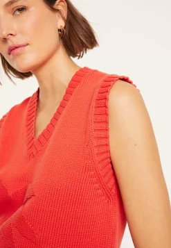 Maison Montagut Pulls>Pull Col V Sans Manches En Coton - Manon