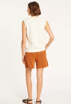 Maison Montagut Pulls>Pull Col V Sans Manches En Coton - Manon