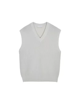 Maison Montagut Pulls>Pull Col V Sans Manches En Laine Merinos - Felipe