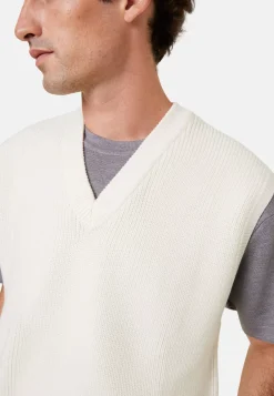 Maison Montagut Pulls>Pull Col V Sans Manches En Laine Merinos - Felipe