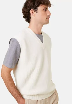 Maison Montagut Pulls>Pull Col V Sans Manches En Laine Merinos - Felipe