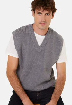 Maison Montagut Pulls>Pull Col V Sans Manches En Laine Merinos - Felipe