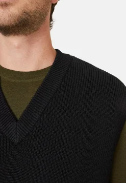 Maison Montagut Pulls>Pull Col V Sans Manches En Laine Merinos - Felipe